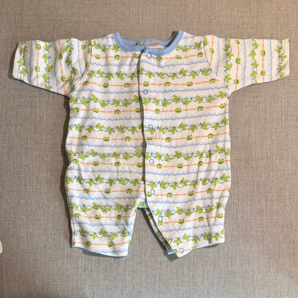Cute Frog Print Kids Footie